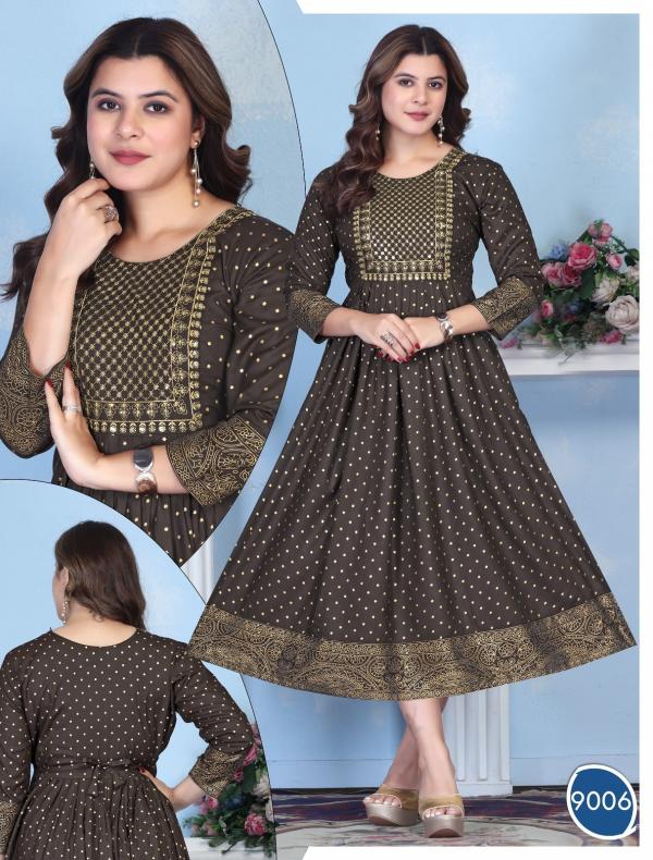 Beauty Queen Always Bindaas Rayon Printed Anarkali Kurtis Collection